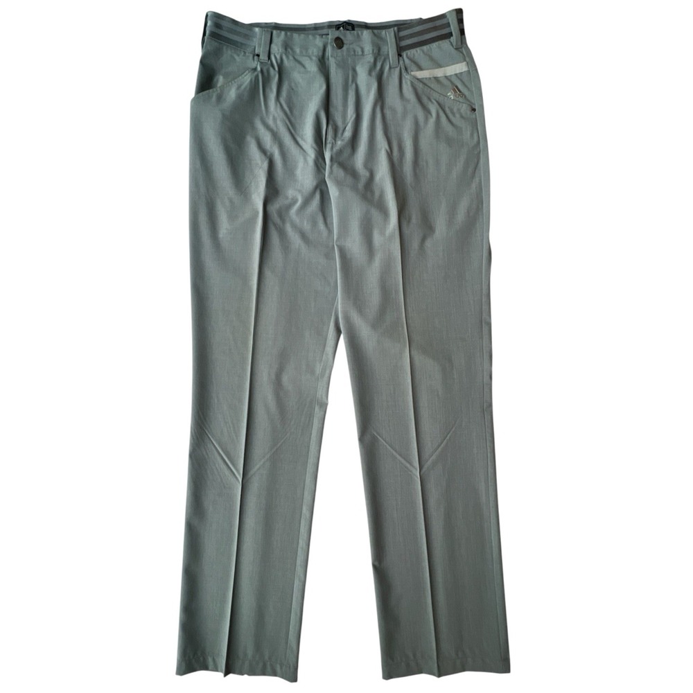 Adidas Pants 34x34 Mens Golf Light Gray Straight Chino Flat Front Lightweight